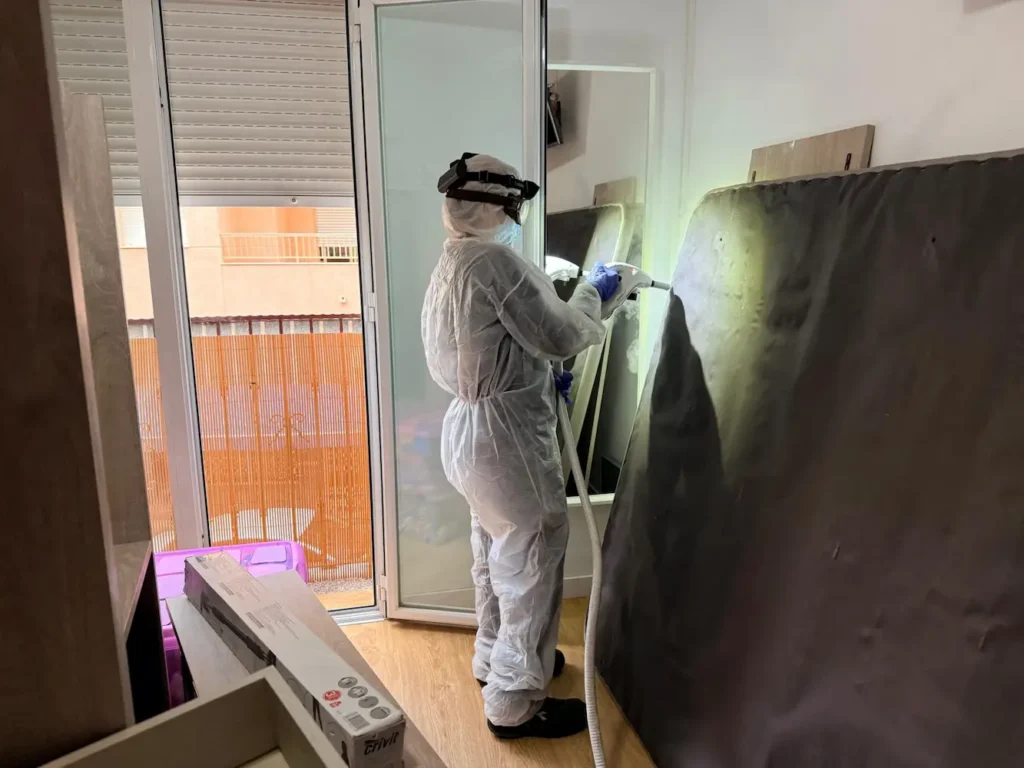 Tratamiento con vapor seco en el somier