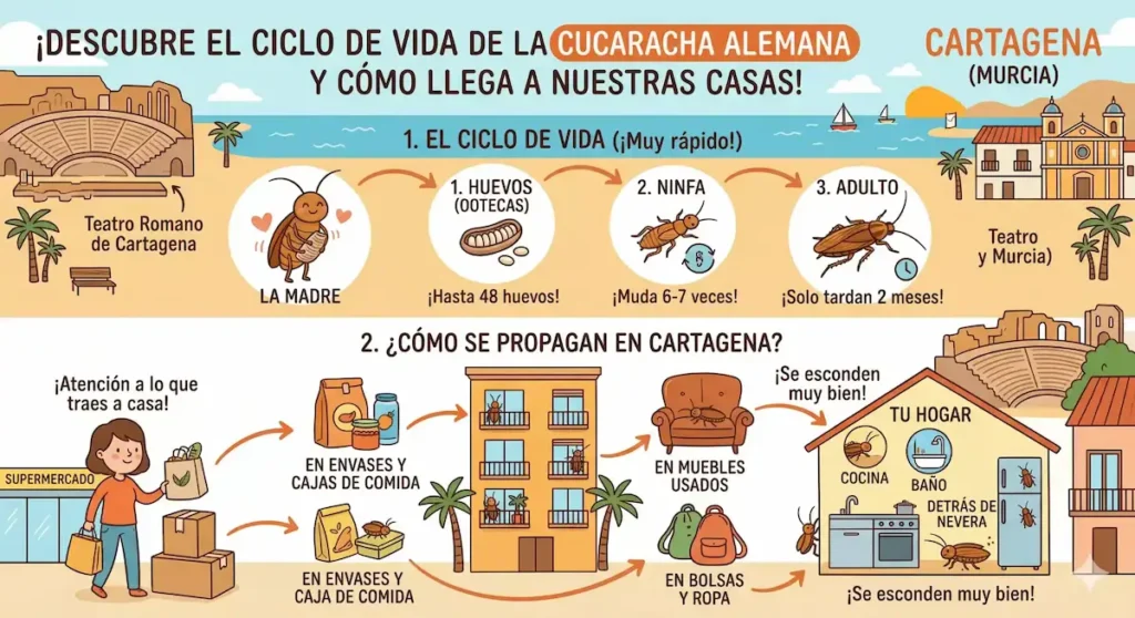 Ciclo de vida de la cucaracha alemana